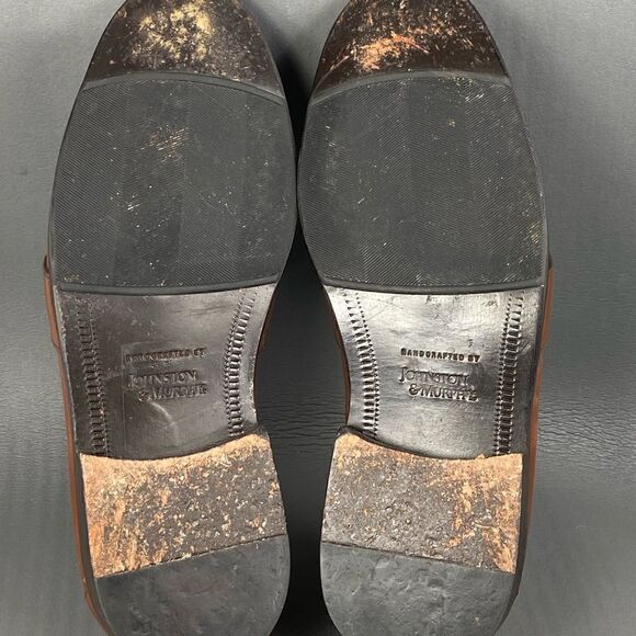 Johnston & Murphy Men’s Brown Hand Crafted Tassel Kiltie loafers size 9 W - Picture 7 of 9